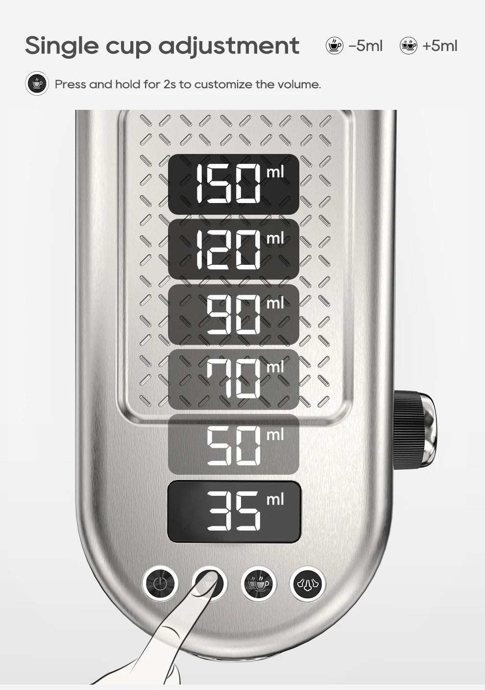 Cafetera Espresso HiBREW H10B 20 Bar Semiautomática Slim Frío y Caliente