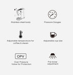 Cafetera Espresso HiBREW H10B 20 Bar Semiautomática Slim Frío y Caliente