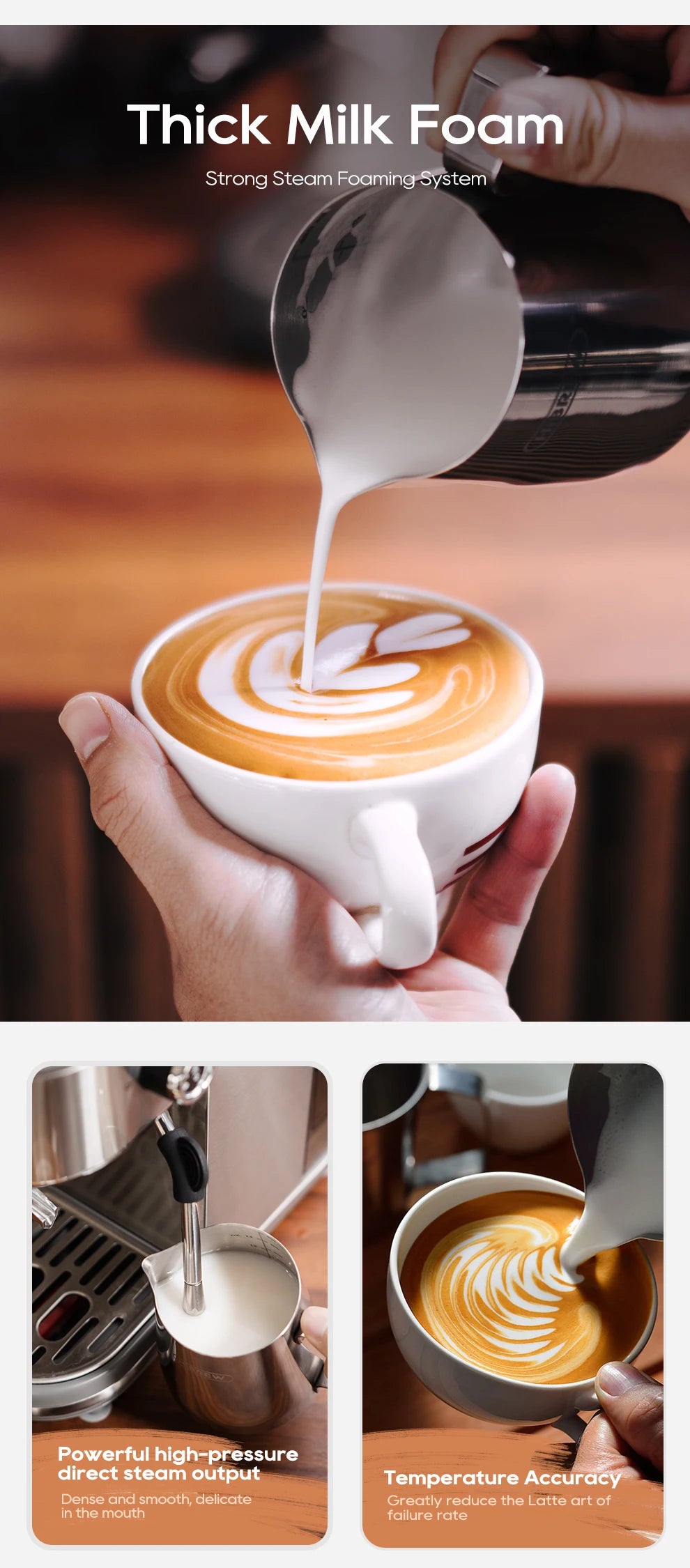 Cafetera Espresso HiBREW H10B 20 Bar Semiautomática Slim Frío y Caliente