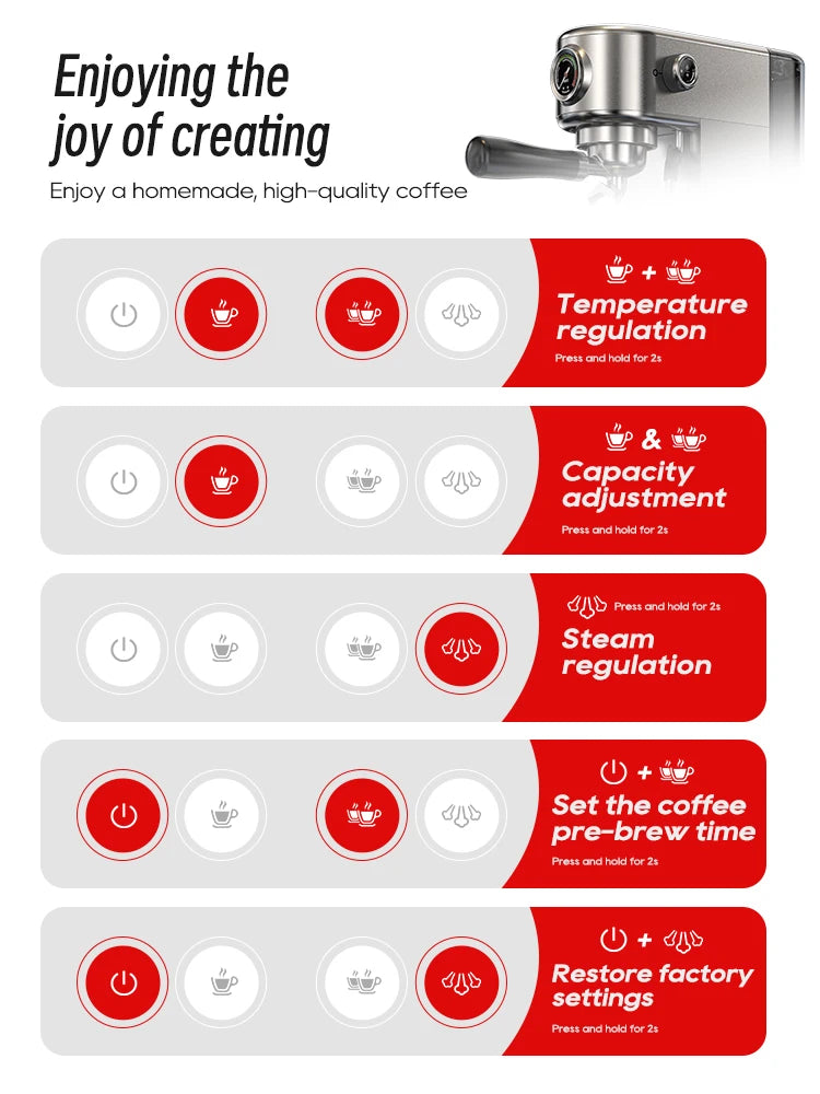 Cafetera Espresso HiBREW H10B 20 Bar Semiautomática Slim Frío y Caliente