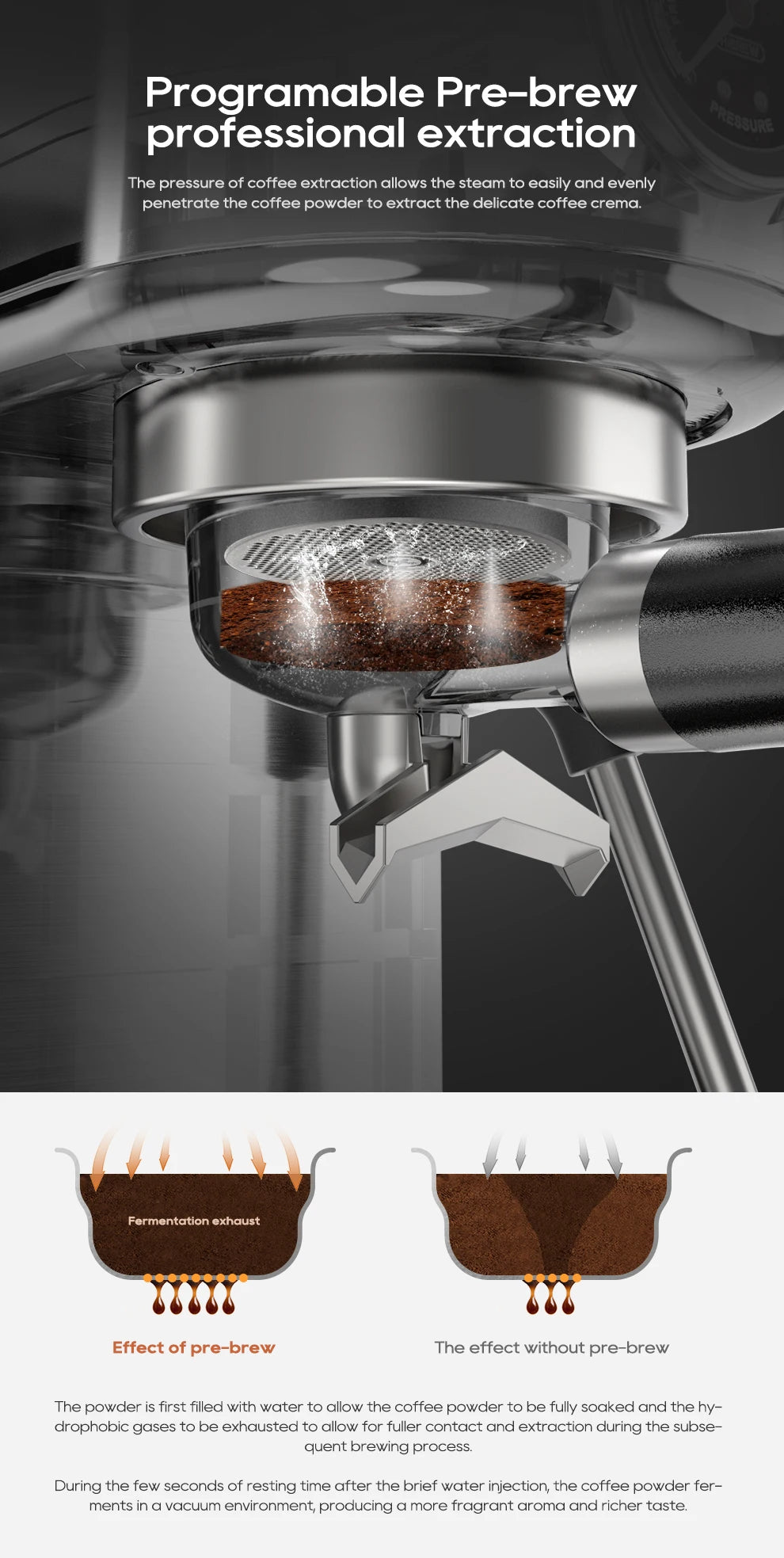 Cafetera Espresso HiBREW H10B 20 Bar Semiautomática Slim Frío y Caliente