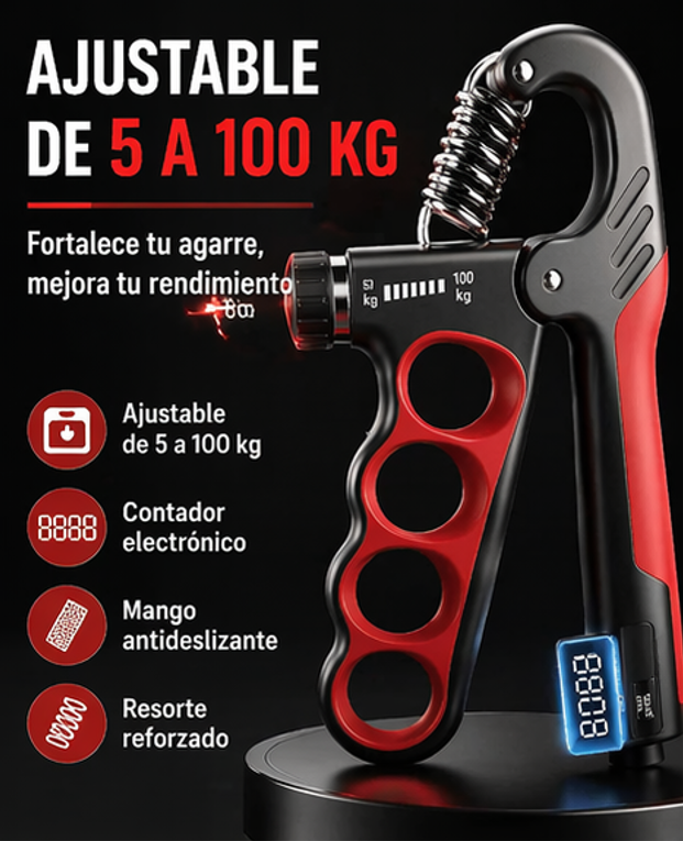 Hand Grip Ajustable 5-100kg Fortalecedor de Mano Muñeca y Antebrazo