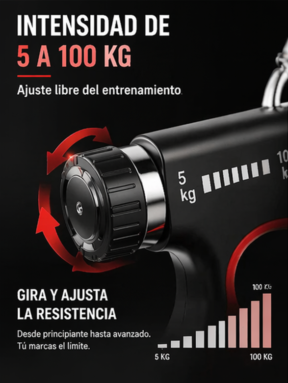 Hand Grip Ajustable 5-100kg Fortalecedor de Mano Muñeca y Antebrazo