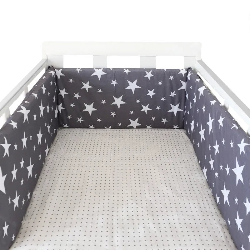 Protector de Cuna Nórdico Estrellas 200x30cm Acolchado con Cremallera