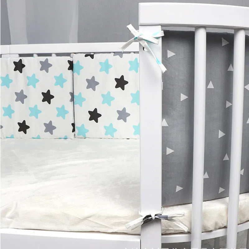 Protector de Cuna Nórdico Estrellas 200x30cm Acolchado con Cremallera