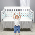 Protector de Cuna Nórdico Estrellas 200x30cm Acolchado con Cremallera