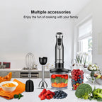 Batidora de Mano BioloMix 4 en 1 1200W con Picadora y Vaso Smoothie