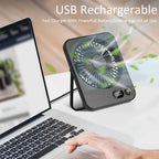 Ventilador Portátil Mini Plegable USB con 5 Velocidades para Escritorio y Pared