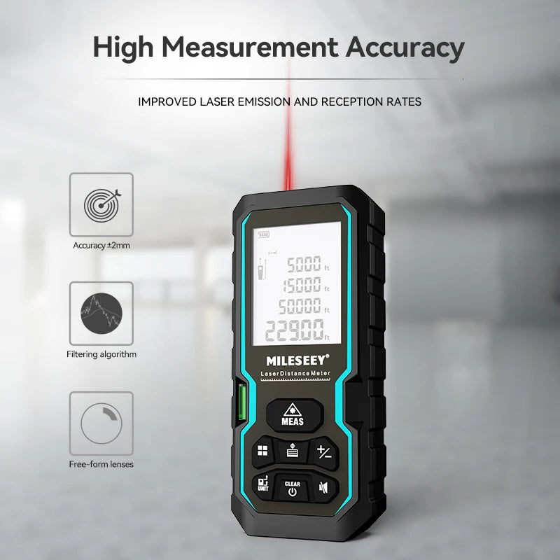 Medidor Láser MILESEEY S6 40-80M Distanciómetro Digital IP54