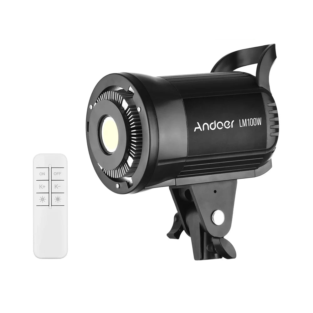 Foco LED Estudio Andoer 100W 5600K Regulable con Montura Bowens