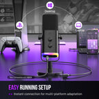 Micrófono FIFINE AmpliGame AM8 USB XLR RGB para Streaming Gaming y Grabación