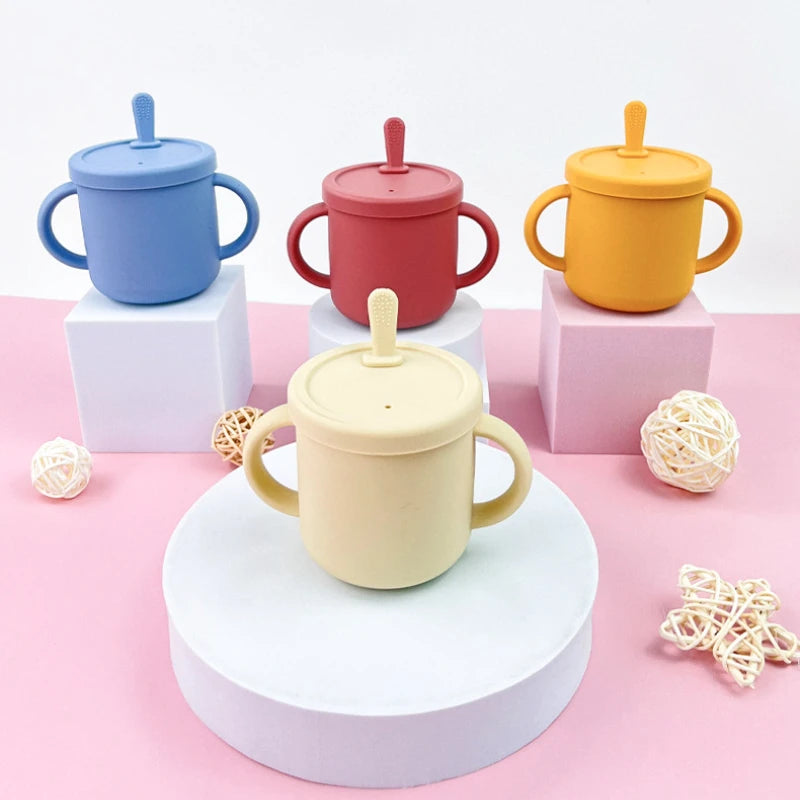 Set de Alimentación para Bebé Silicona Sin BPA con Plato Ventosa y Vaso