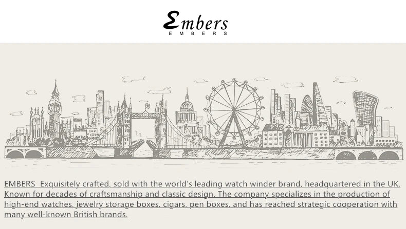 Watch Winder Automático Embers Luxury Caja Madera para Reloj con Motor Mabuchi