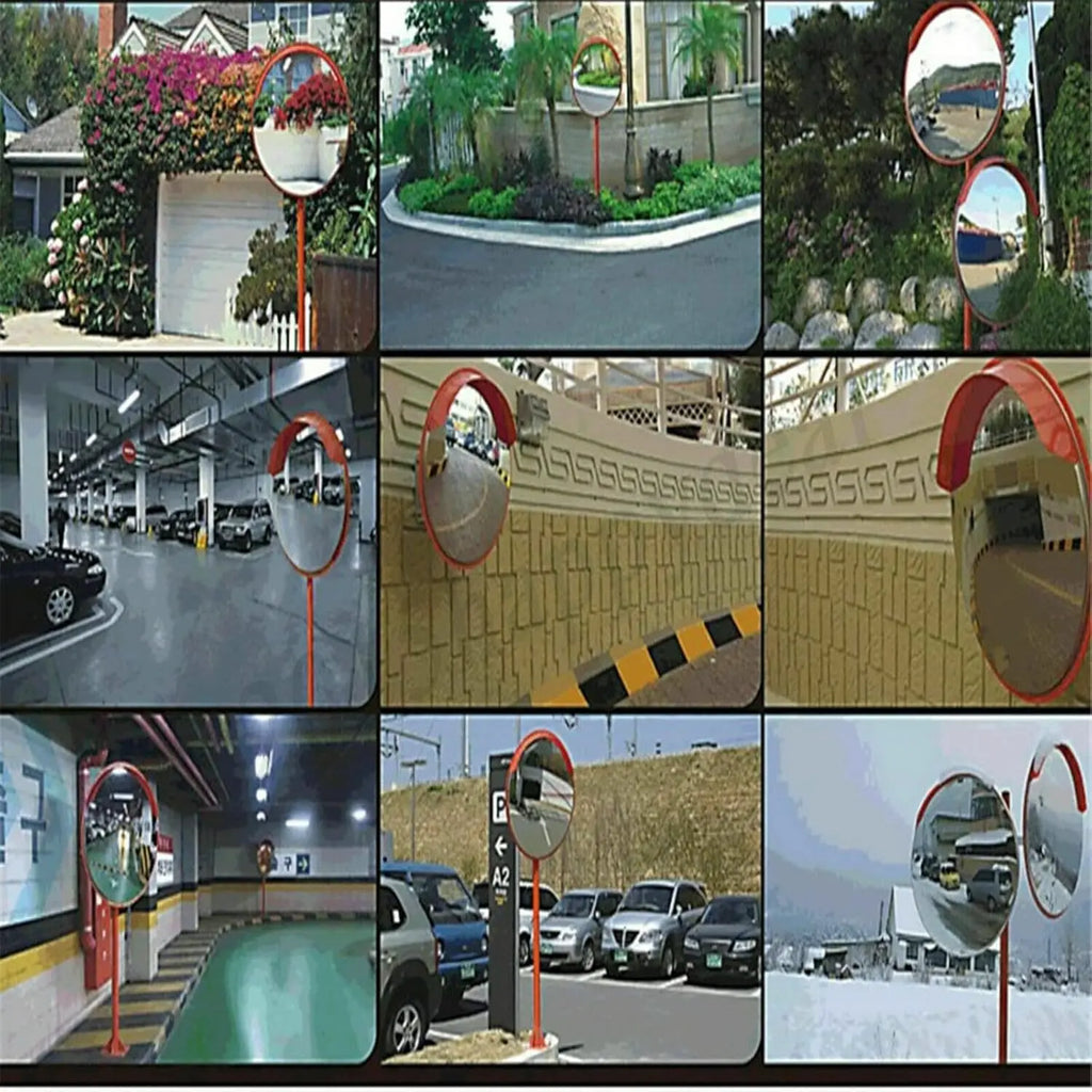 Espejo Convexo de Seguridad 130° para Tráfico y Parking con Soporte