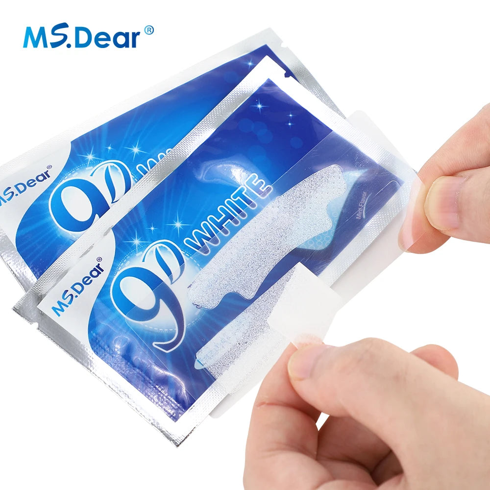 Tiras Blanqueadoras Dentales 9D Gel Efecto Blanco Higiene Oral