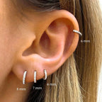 Pendientes Huggie Acero Inoxidable con Circonita Mini Aros Cartílago