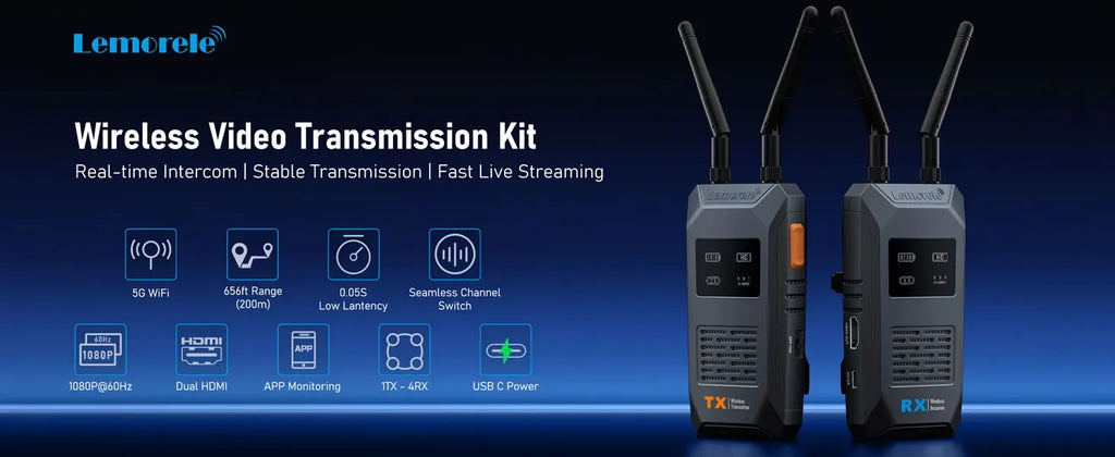 Transmisor HDMI Inalámbrico Lemorele 5G 1080P 200M Baja Latencia