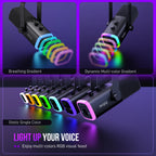 Micrófono FIFINE AmpliGame AM8 USB XLR RGB para Streaming Gaming y Grabación