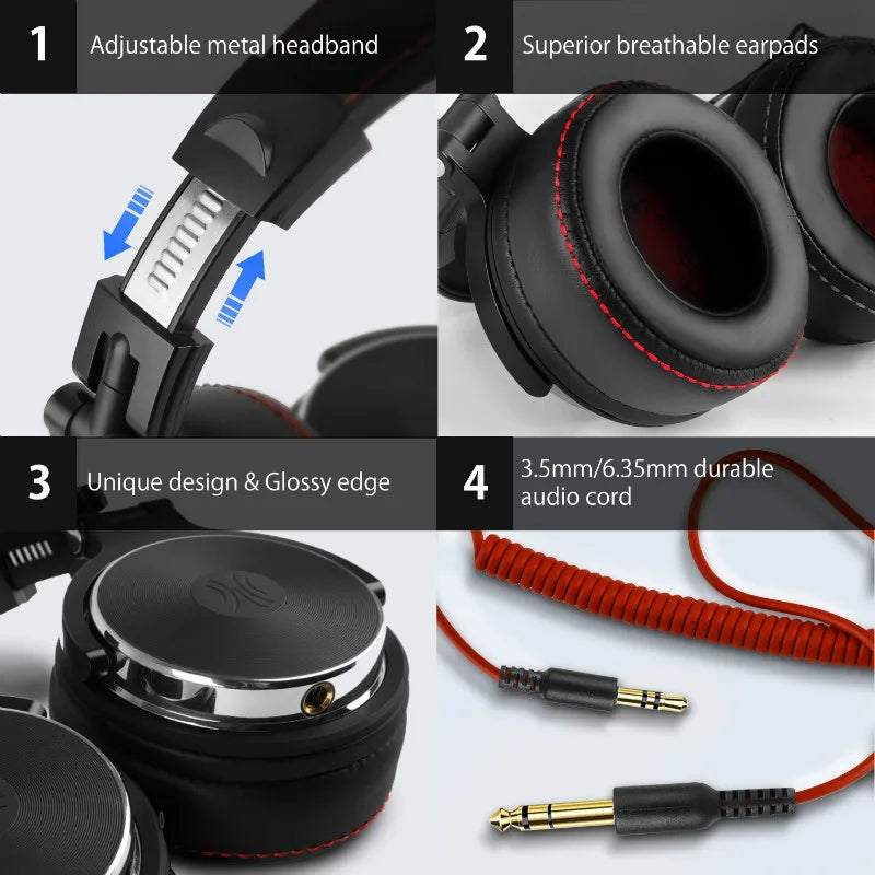 Auriculares OneOdio Pro 50 DJ HiFi con Cable y Micrófono Over Ear