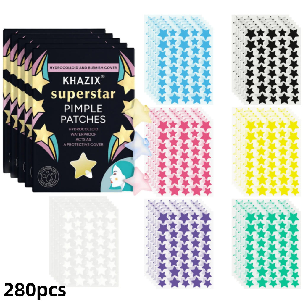 Parches Antiacné Estrellas 1400 Piezas Ultrafinos Multicolor Ocultador Granitos