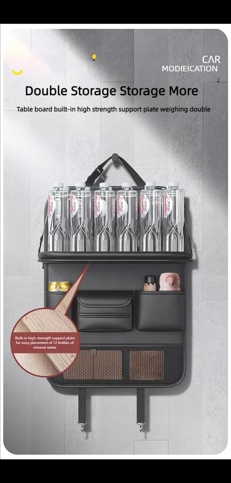 Organizador Trasero de Asiento de Coche con Mesa Plegable y Bolsillos