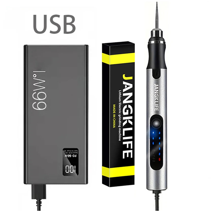 Mini Taladro Rotativo JANGKLIFE USB Inalámbrico para Grabado y DIY