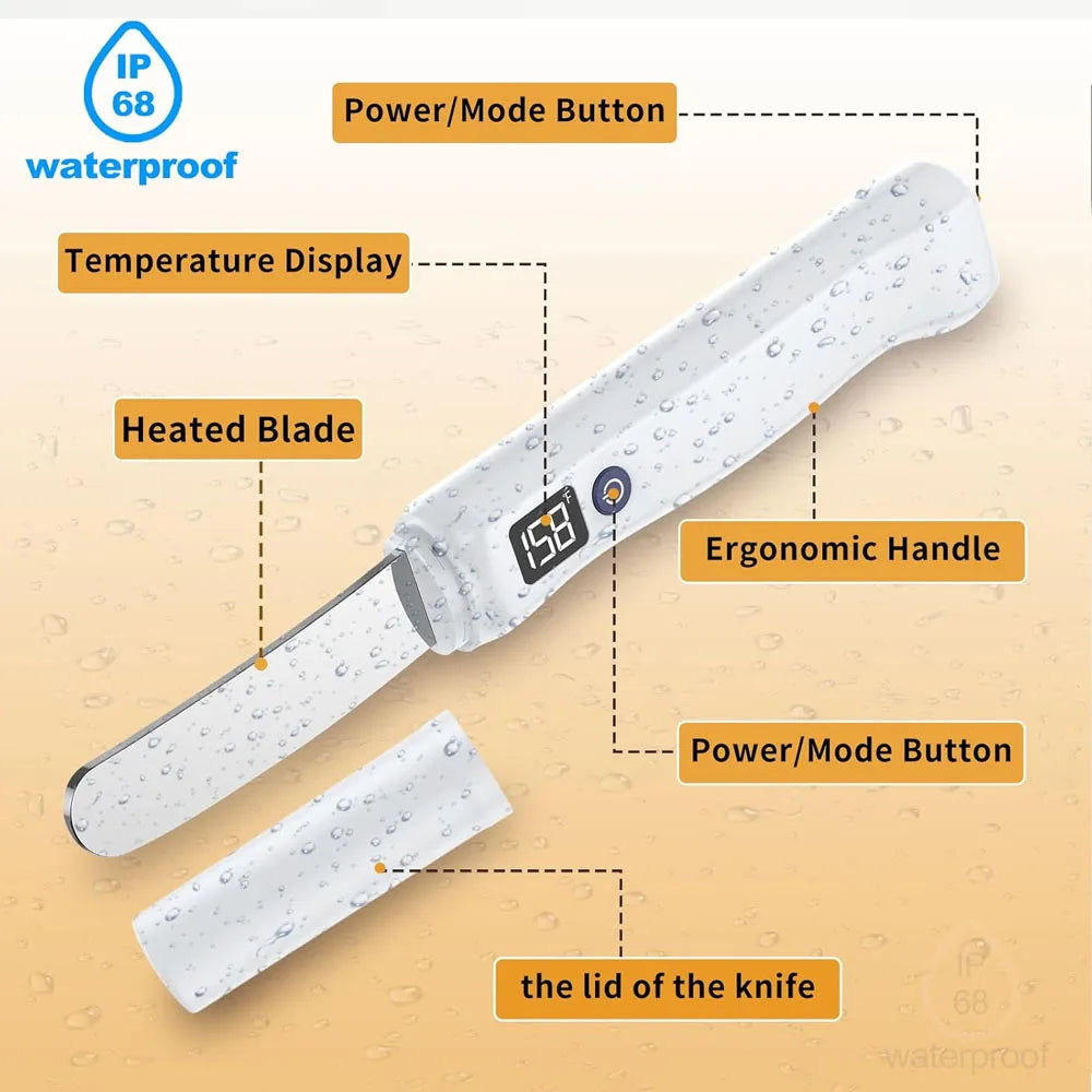 Cuchillo Eléctrico para Mantequilla Caliente Recargable USB Acero Inoxidable