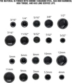 Juego de Vasos Hexagonales 9 Piezas 5-13mm con Adaptador para Taladro