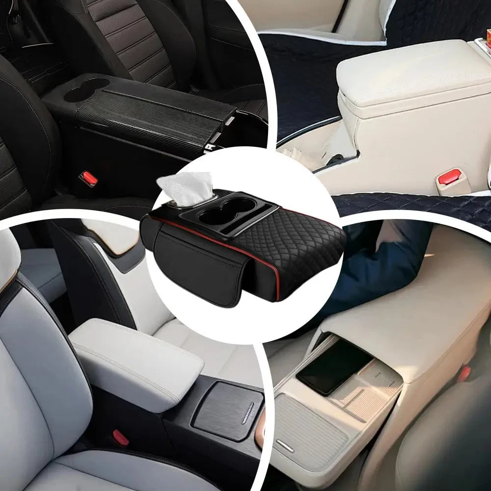 Cojín Reposabrazos para Coche con Portavasos Almohadilla Consola Central