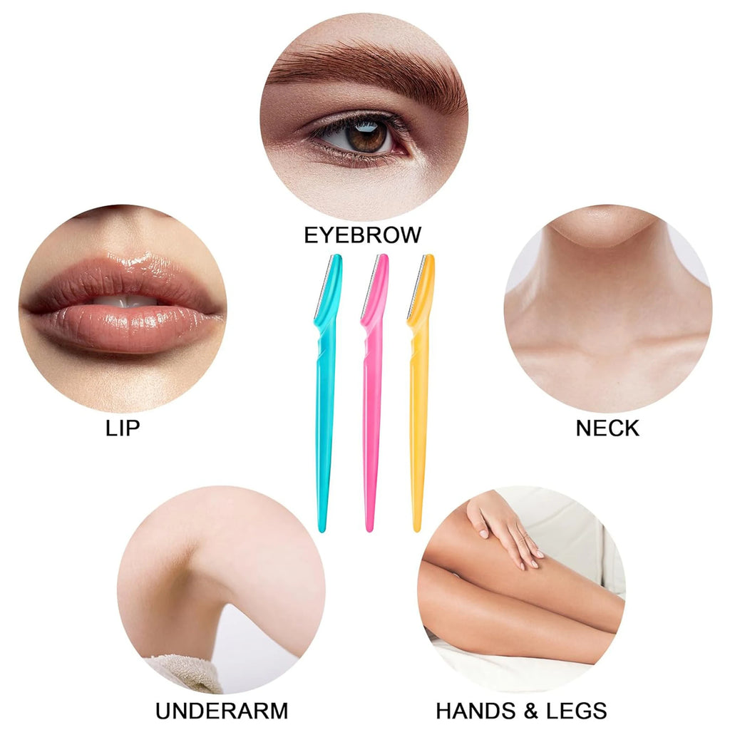 Cuchillas Faciales y de Cejas 30 Piezas Perfilador Seguro con Protector
