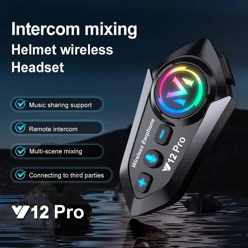 Intercomunicador Moto Y12 Pro Bluetooth con Doble Micrófono FM y Música