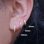 Pendientes Huggie Acero Inoxidable con Circonita Mini Aros Cartílago