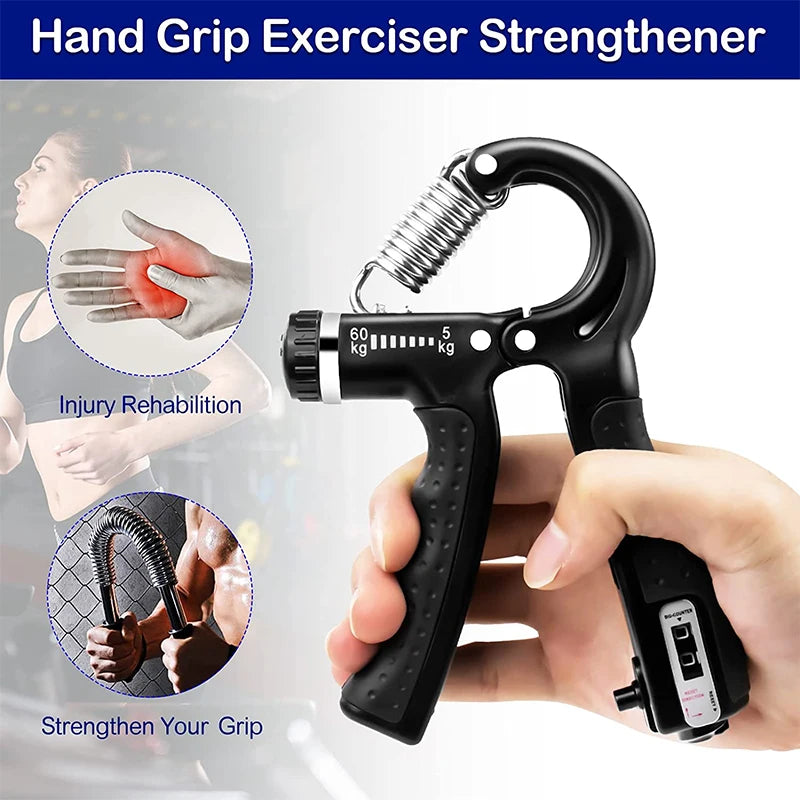Hand Grip Ajustable 5-60kg con Contador Entrenador de Fuerza Mano y Antebrazo