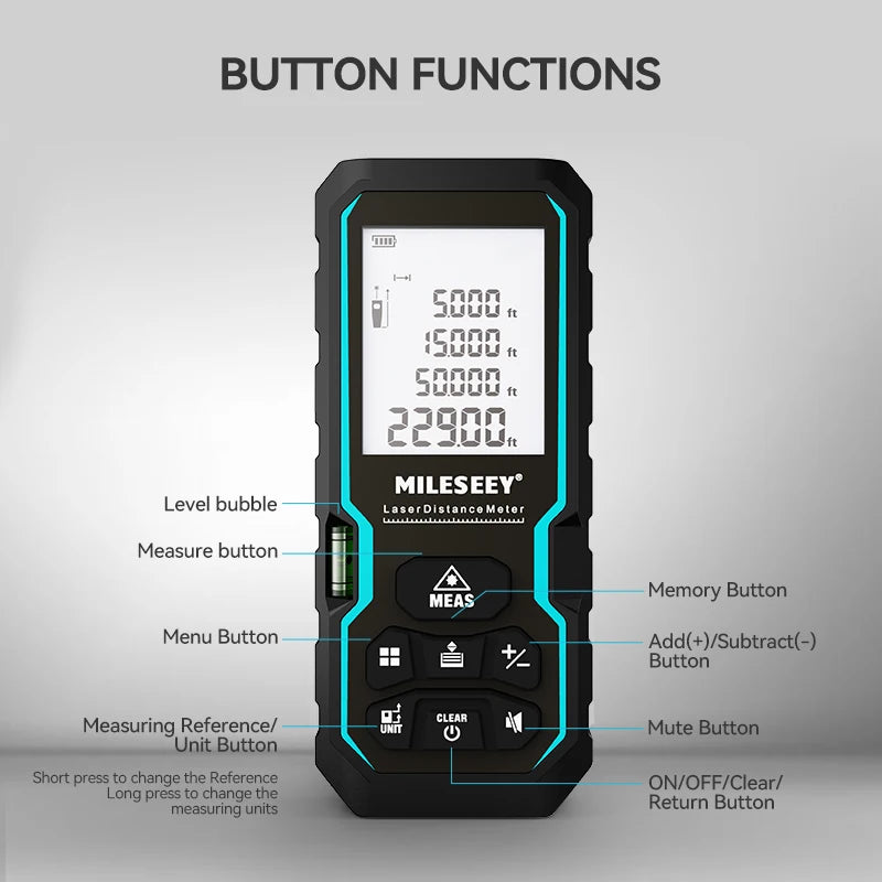 Medidor Láser MILESEEY S6 40-80M Distanciómetro Digital IP54