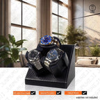Watch Winder 3 Relojes Automáticos Caja Giratoria PU con Alimentación USB