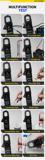 Pinza Amperimétrica FNIRSI DMC-100 Multímetro Digital 600A Recargable