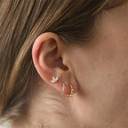 Pendientes Huggie Acero Inoxidable con Circonita Mini Aros Cartílago