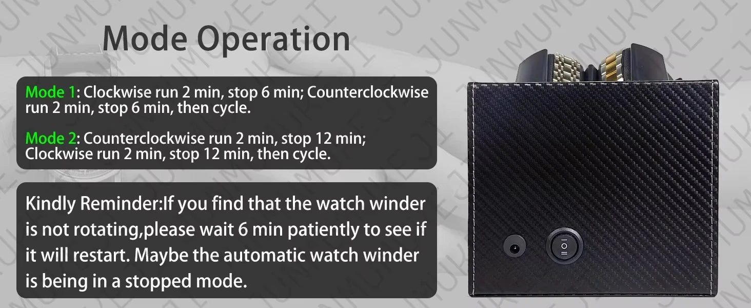 Watch Winder 3 Relojes Automáticos Caja Giratoria PU con Alimentación USB