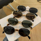 Gafas de Sol Steampunk Ovaladas Vintage Mujer UV400 Metal Retro