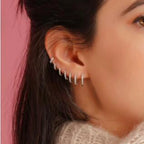 Pendientes Huggie Acero Inoxidable con Circonita Mini Aros Cartílago