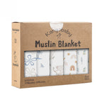 Pack 5 Muselinas de Bambú Kangobaby Multifuncional Manta y Paño para Bebé