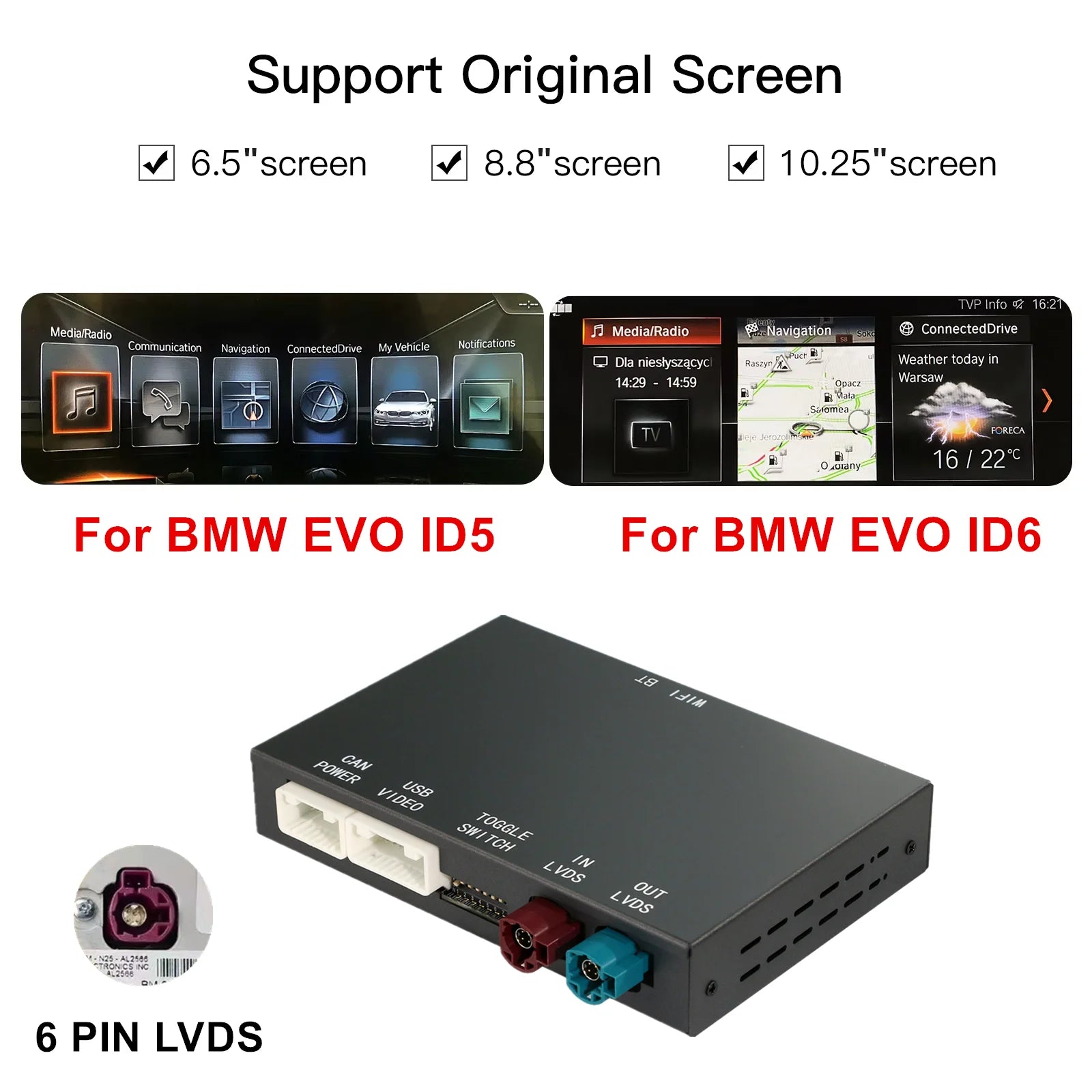 CarPlay Inalámbrico para BMW NBT EVO Serie 1-7 X1 X3 X5 MINI Plug and Play