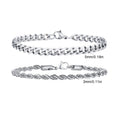 Pulseras Hombre 2 Piezas Acero Inoxidable Cadena Cubana y Trenzada