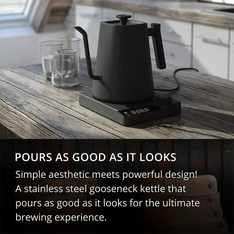 Hervidor Eléctrico Gooseneck 1200W con Control de Temperatura para Café y Té
