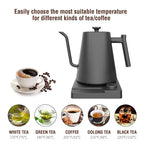 Hervidor Eléctrico Gooseneck 1200W con Control de Temperatura para Café y Té