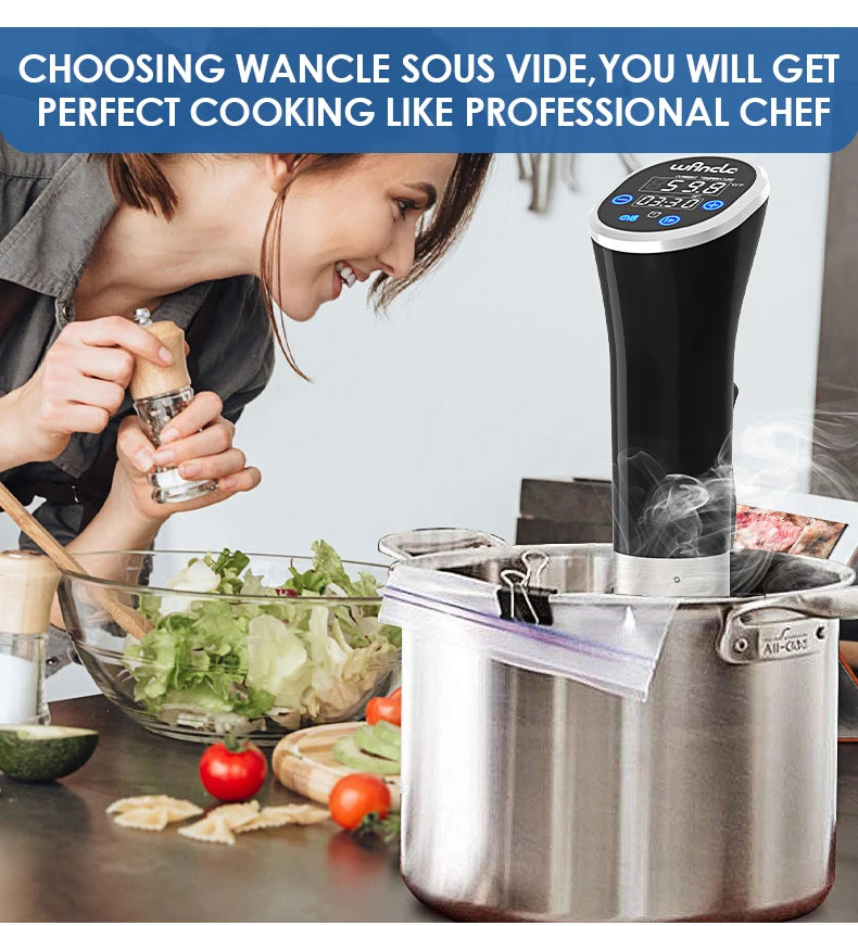 Cocinador Sous Vide Wancle 1100W Circulador de Inmersión con Pantalla LCD