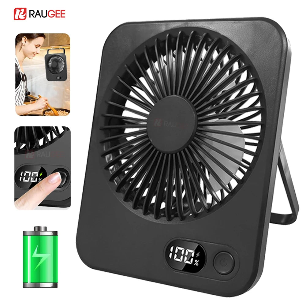 Ventilador Portátil Mini Plegable USB con 5 Velocidades para Escritorio y Pared