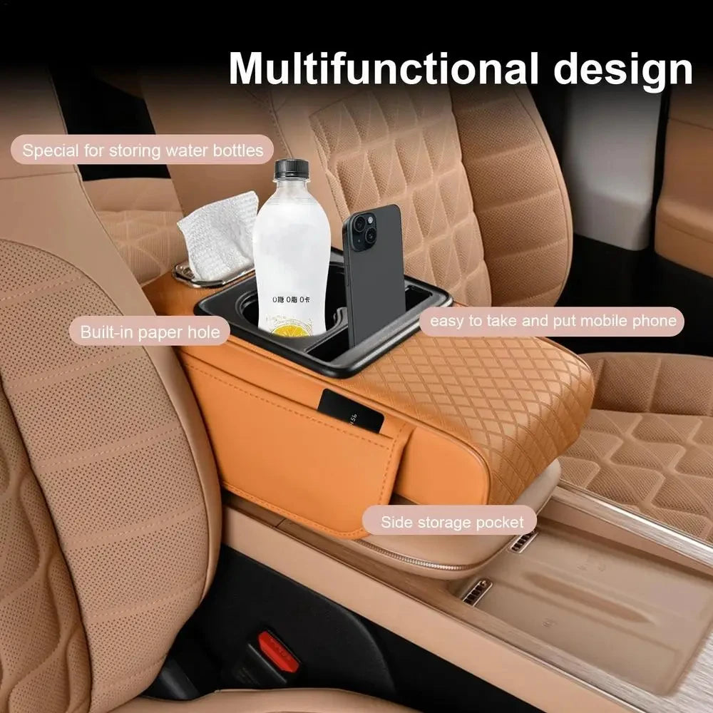 Cojín Reposabrazos para Coche con Portavasos Almohadilla Consola Central