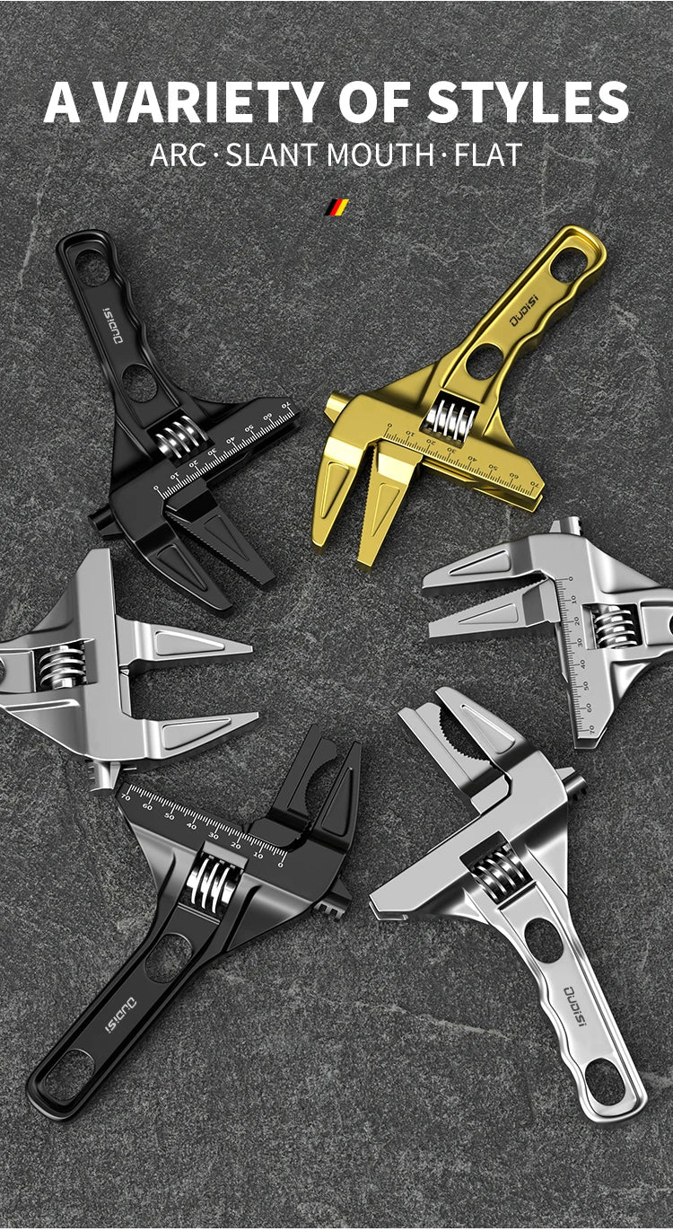 Llave Ajustable Multifunción OUDISI Gran Apertura para Fontanería