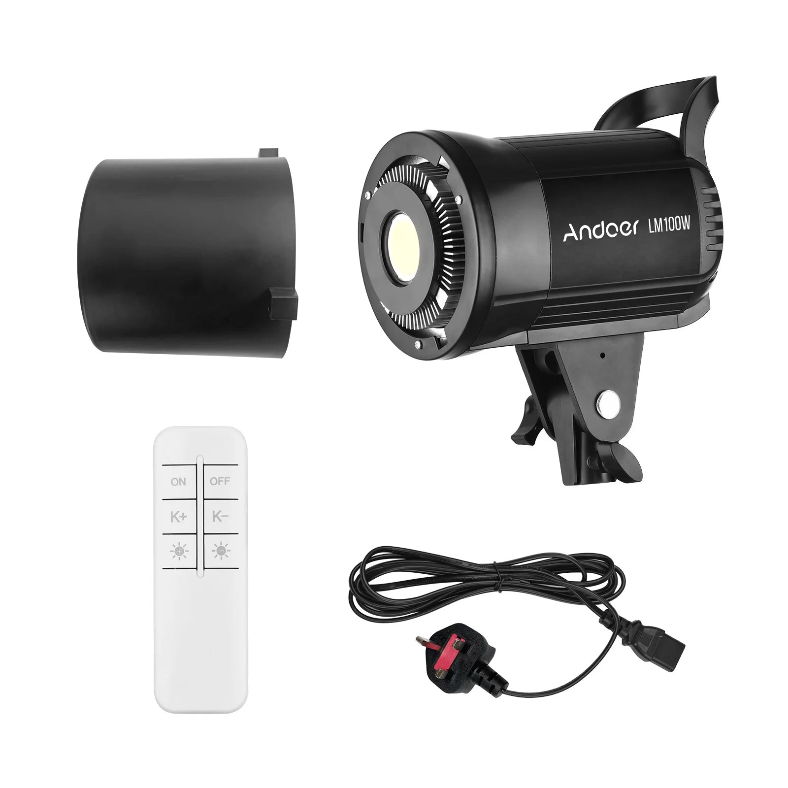 Foco LED Estudio Andoer 100W 5600K Regulable con Montura Bowens